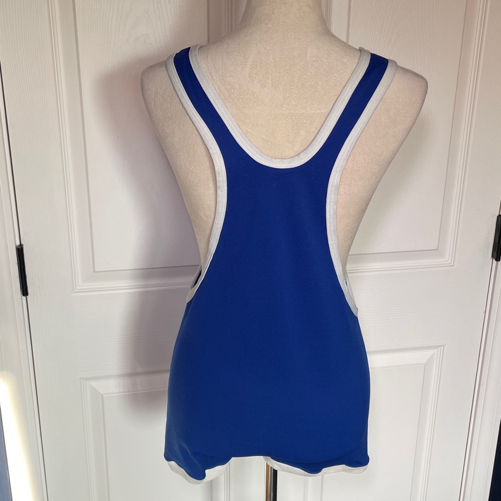 Vintage Henson Co. Blue Scoop-Back Athletic Singlet White Trim Size Medium - Picture 4 of 7